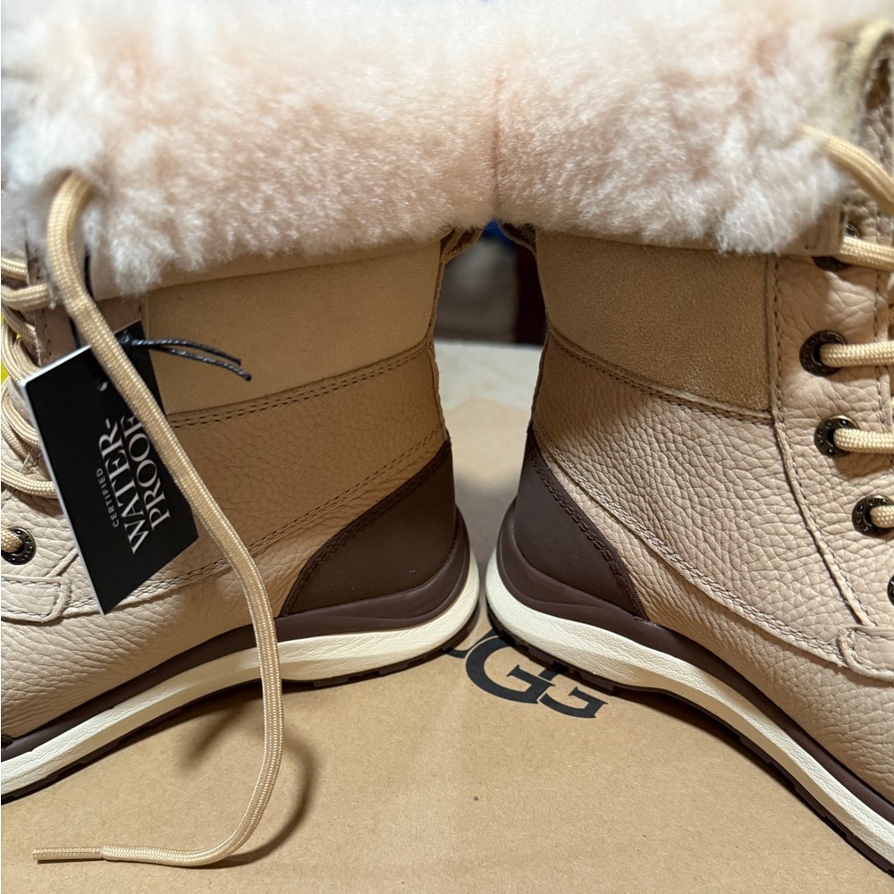 NWT UGG Cream and Brown Sole Boots